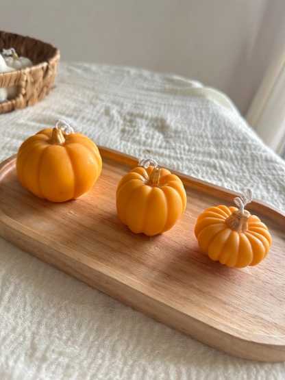 Handmade Olive Wax Pumpkin Candle Set: Eco-Friendly Fall Decor Thanksgiving gift