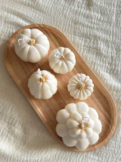 Handmade Olive Wax Pumpkin Candle Set: Eco-Friendly Fall Decor Thanksgiving gift