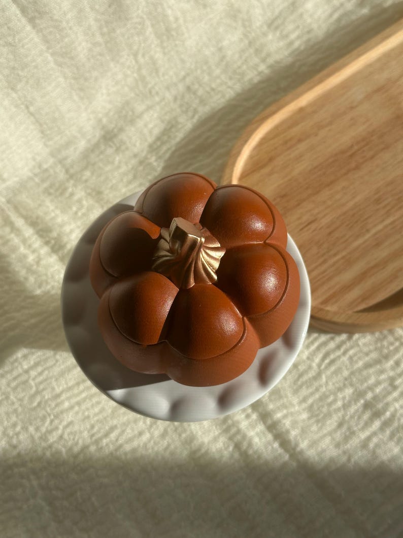 Handmade Pumpkin Candle: Coconut Soy Wax in Ceramic Jar Fall gift