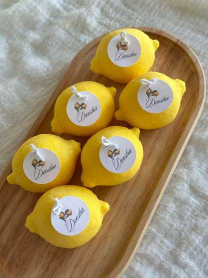 Handmade Candles Lemon shaped candles Wedding Essentials Olive wax candles Aesthetic candles Birthday favors Party Favors Customised candles