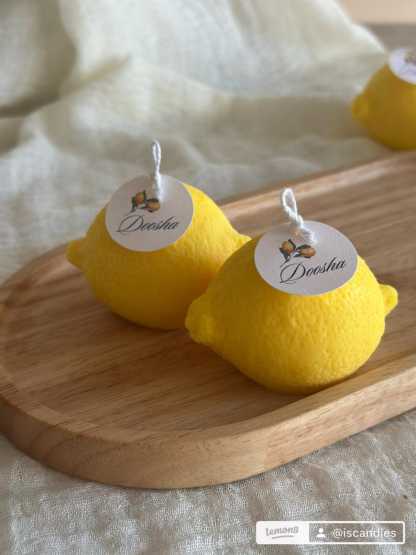 Handmade Candles Lemon shaped candles Wedding Essentials Olive wax candles Aesthetic candles Birthday favors Party Favors Customised candles