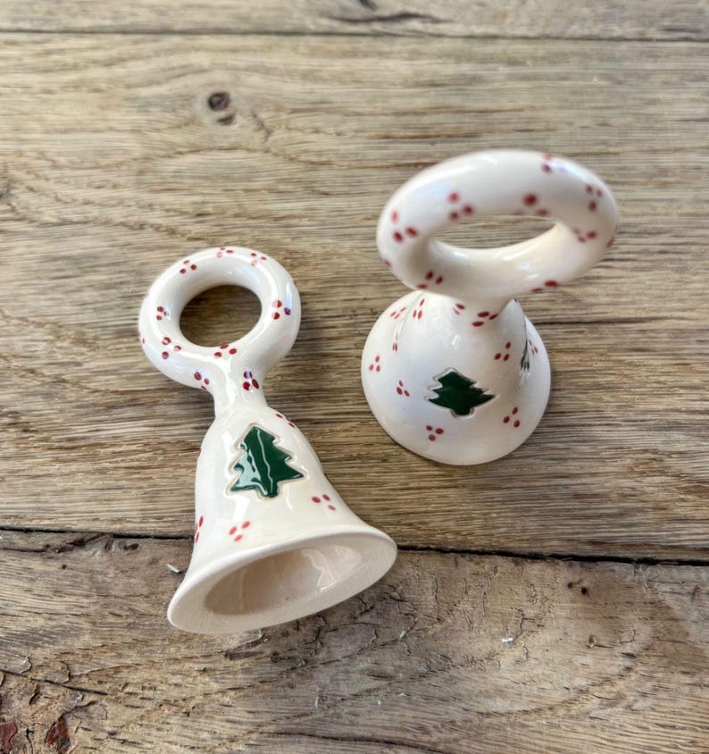Ceramic Bell Candle Snuffer: Handmade Christmas Candle Extinguisher