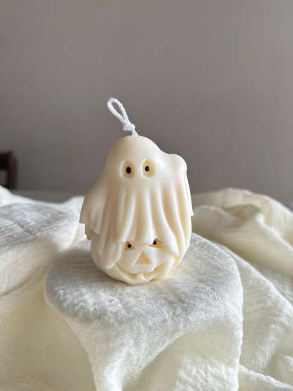Handmade Soy Wax Ghost Candles, Spooky Halloween Decor