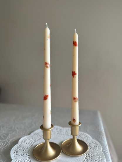 Blue Floral Taper Candles: Elegant Home Decor, 10 Inch