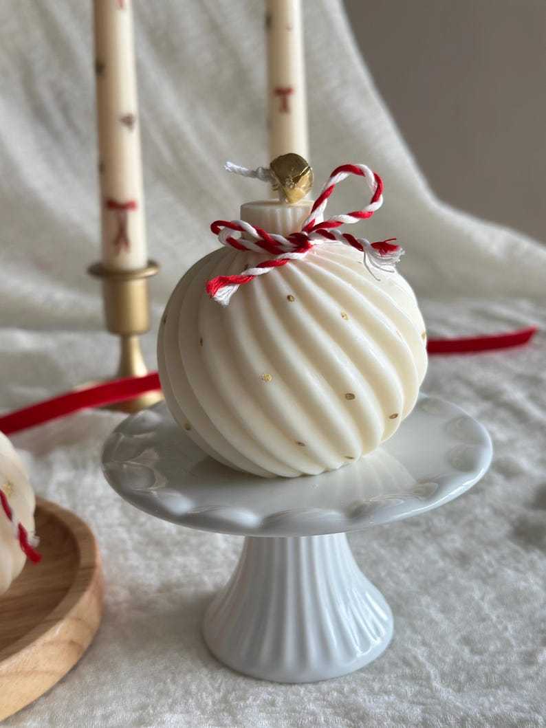 Candles for Christmas Handmade Soy Wax Ornament Candle - Christmas Holiday Decor