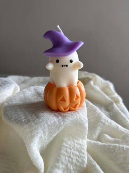Handmade Puppy Kitty Ghost Candles: Spooky Halloween Decor