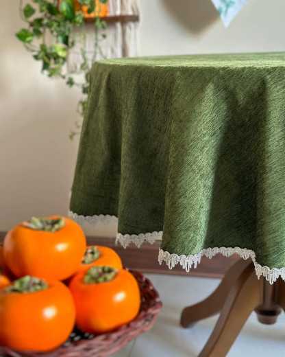 Round Velvet Tablecloth – Handmade Circular Table Cover, Custom Sizes, Elegant Home Decor