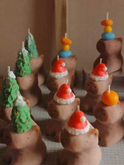 Handmade Capybara Christmas Scented Candle, Soy Wax Animal Candle, Cute Holiday Gift, Birthday Gift for Her, Christmas Gift