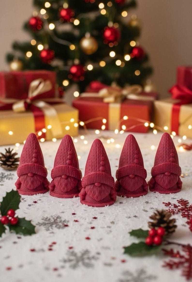 Christmas Gnome Wax Melts: Soy Olive Wax, Holiday Home Fragrance