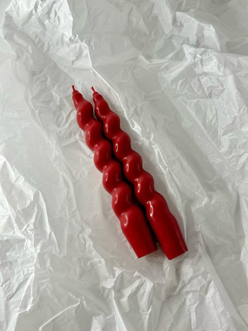 Spiral Taper Candles: Handmade Soy Wax Dinner Candles - Elegant Twisted Design