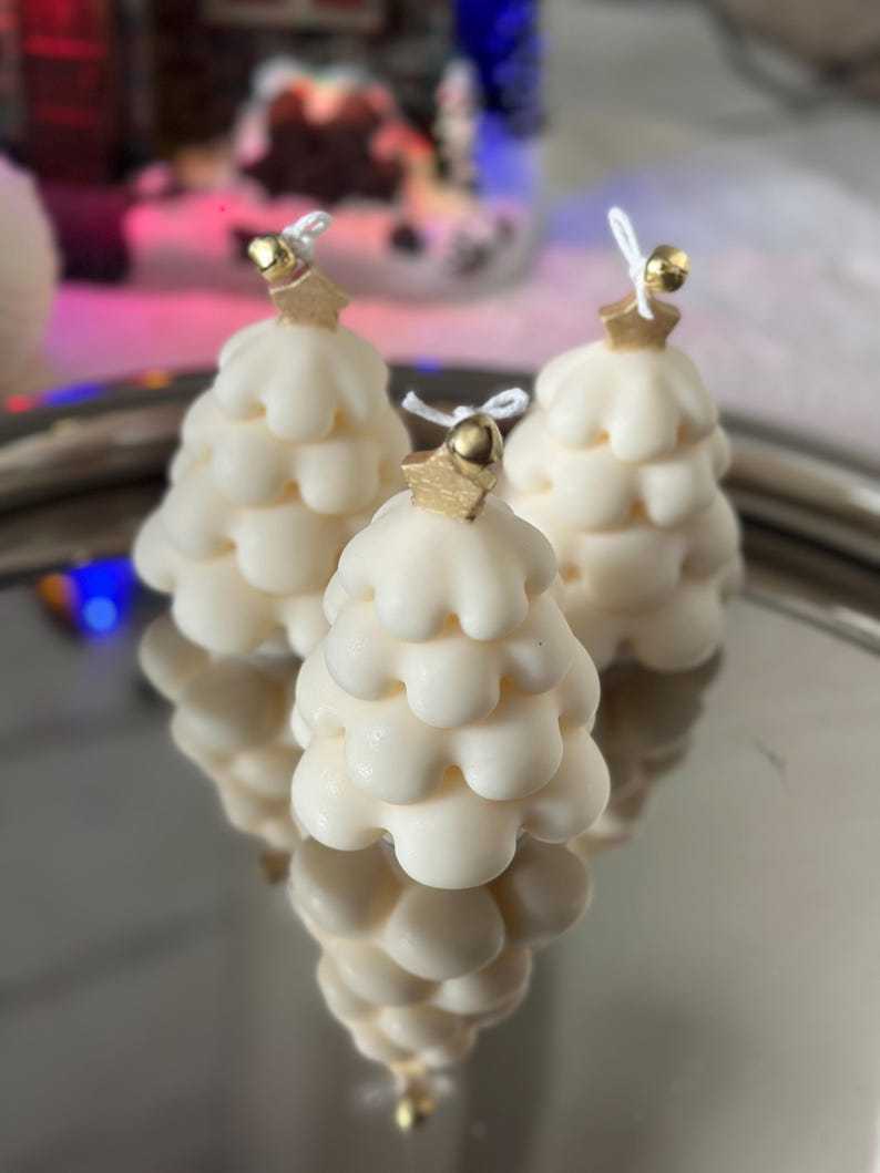 Handcrafted Christmas Tree Candle, Holiday Home Decor, Thanksgiving decoration