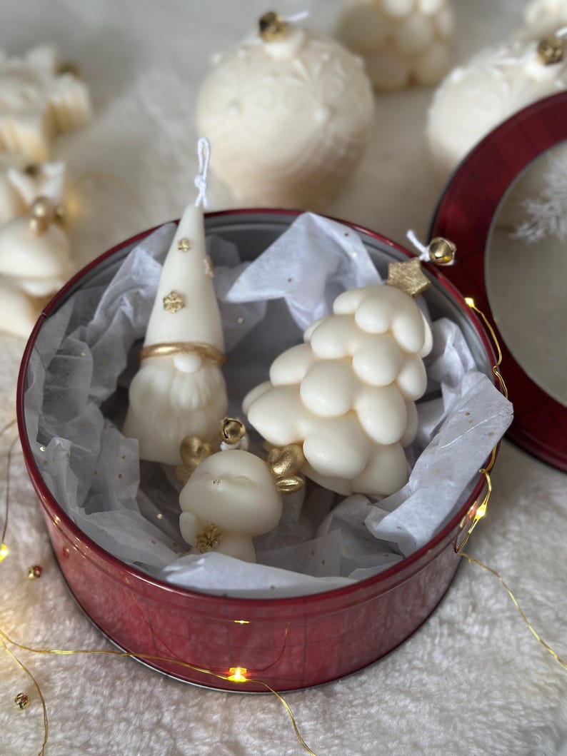 Gold Reindeer Candle,Christmas Gift, Winter Home Decor, Handmade Soy wax