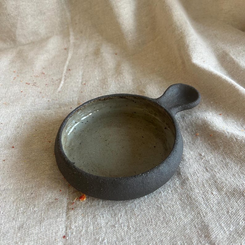 Made to order - Handmade Ceramic Candle Holder with Handle, Rustic Tealight Holder, Wabi Sabi Candle Dish, Minimalist Home Decor