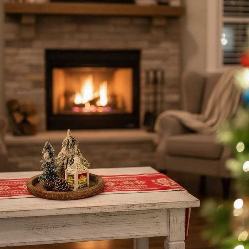 Wood Candle Holder Tray for Christmas Wedding Halloween Decor