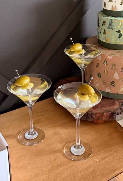 Dirty Martini Candle: Gel Wax with Beeswax Olive | 8 oz | USA