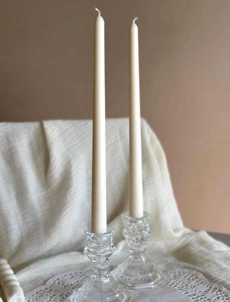 Handmade Taper Candles: Red Bow & Floral Christmas Decor