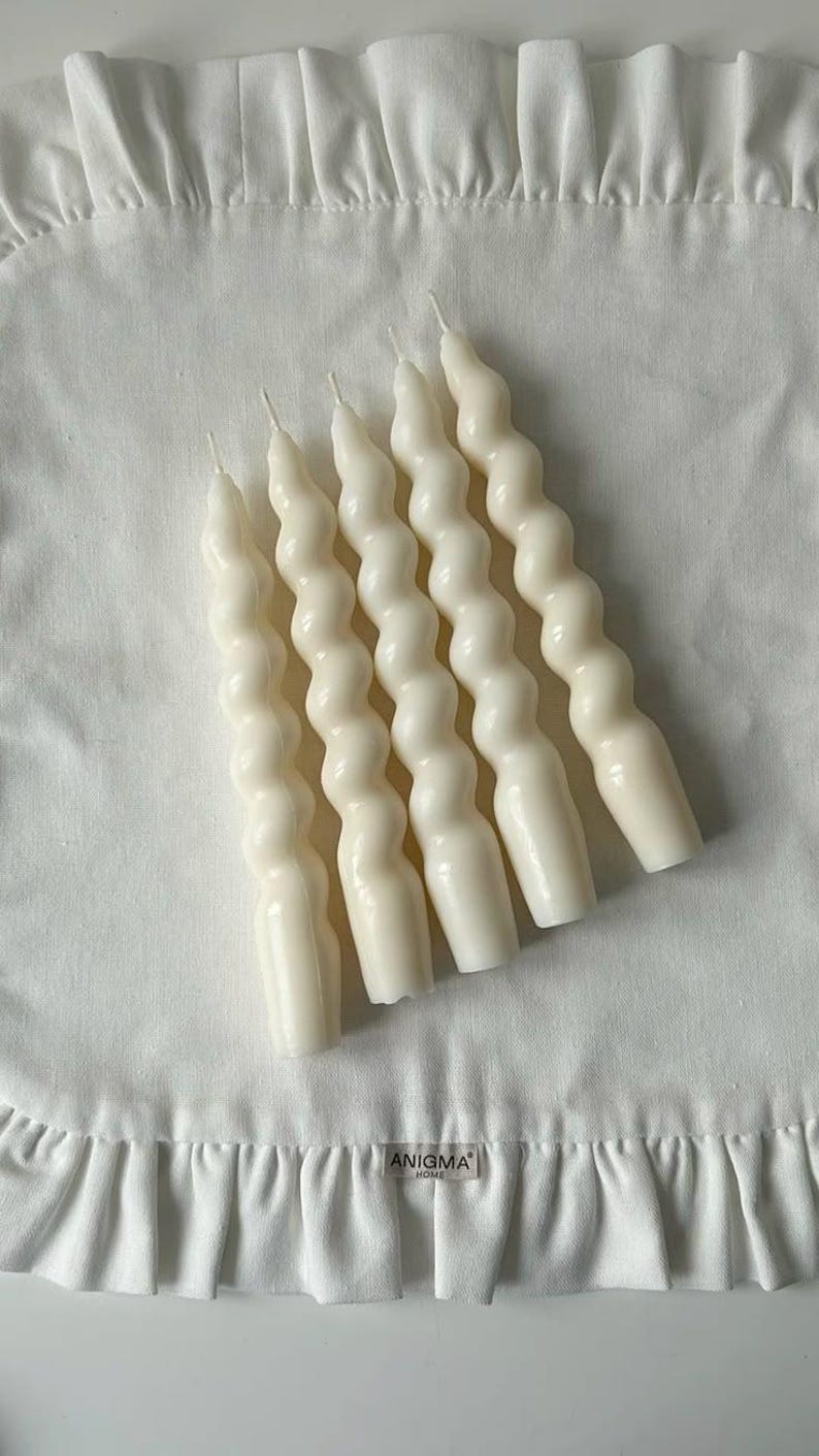 Spiral Taper Candles: Handmade Soy Wax Dinner Candles - Elegant Twisted Design