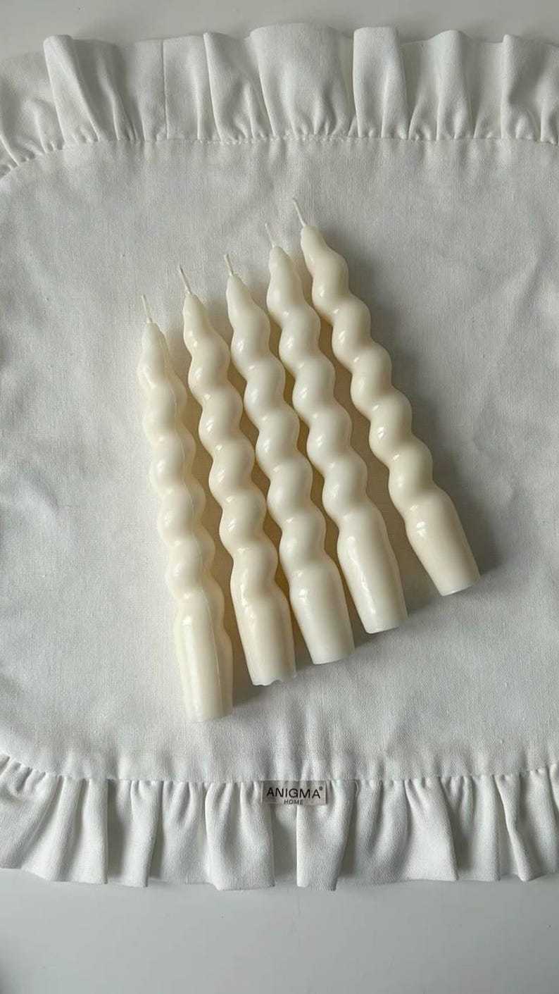 Spiral Taper Candles: Handmade Soy Wax Dinner Candles - Elegant Twisted Design