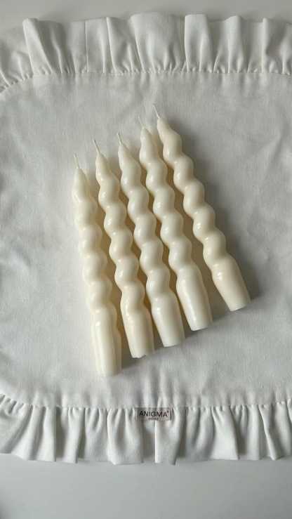 Spiral Taper Candles: Handmade Soy Wax Dinner Candles - Elegant Twisted Design
