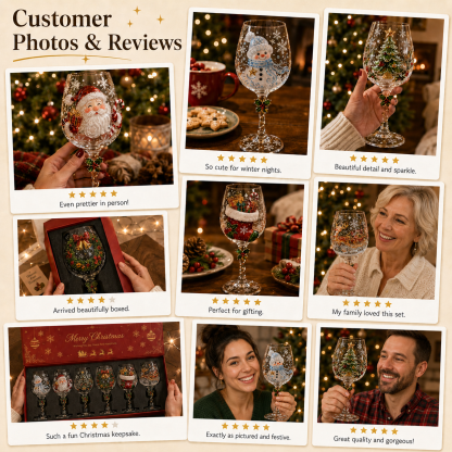 💥 Last Day 49% OFF – 🔥🎁Christmas 3D Wine Glass Collection Gift Box Set✨
