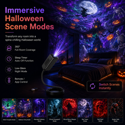 👻🦇5D Mini Dynamic Halloween Projector🎃