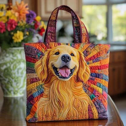 Sunshine Golden Smile Quilted Tote  Bag