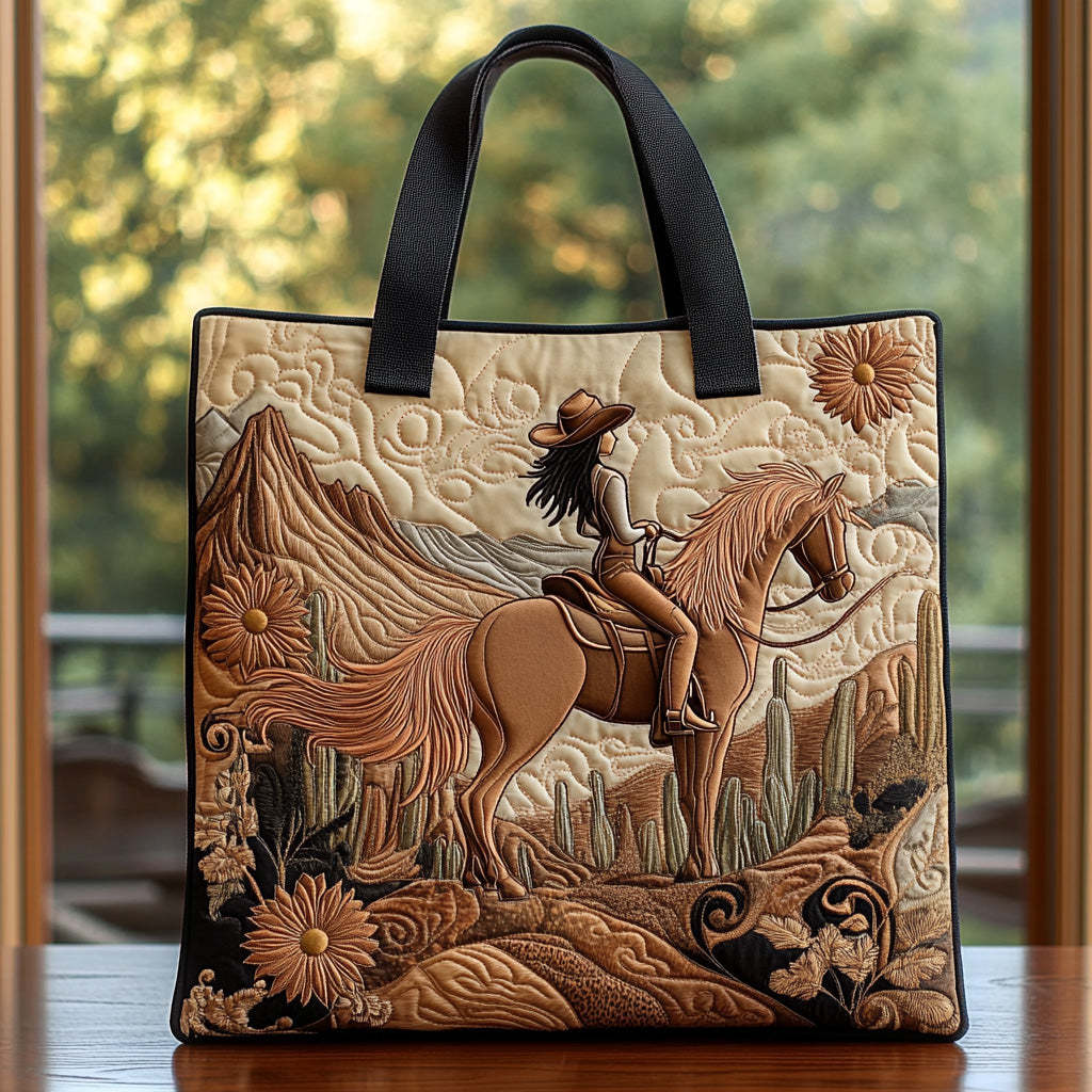 Western Whispers Quilted Tote Bag