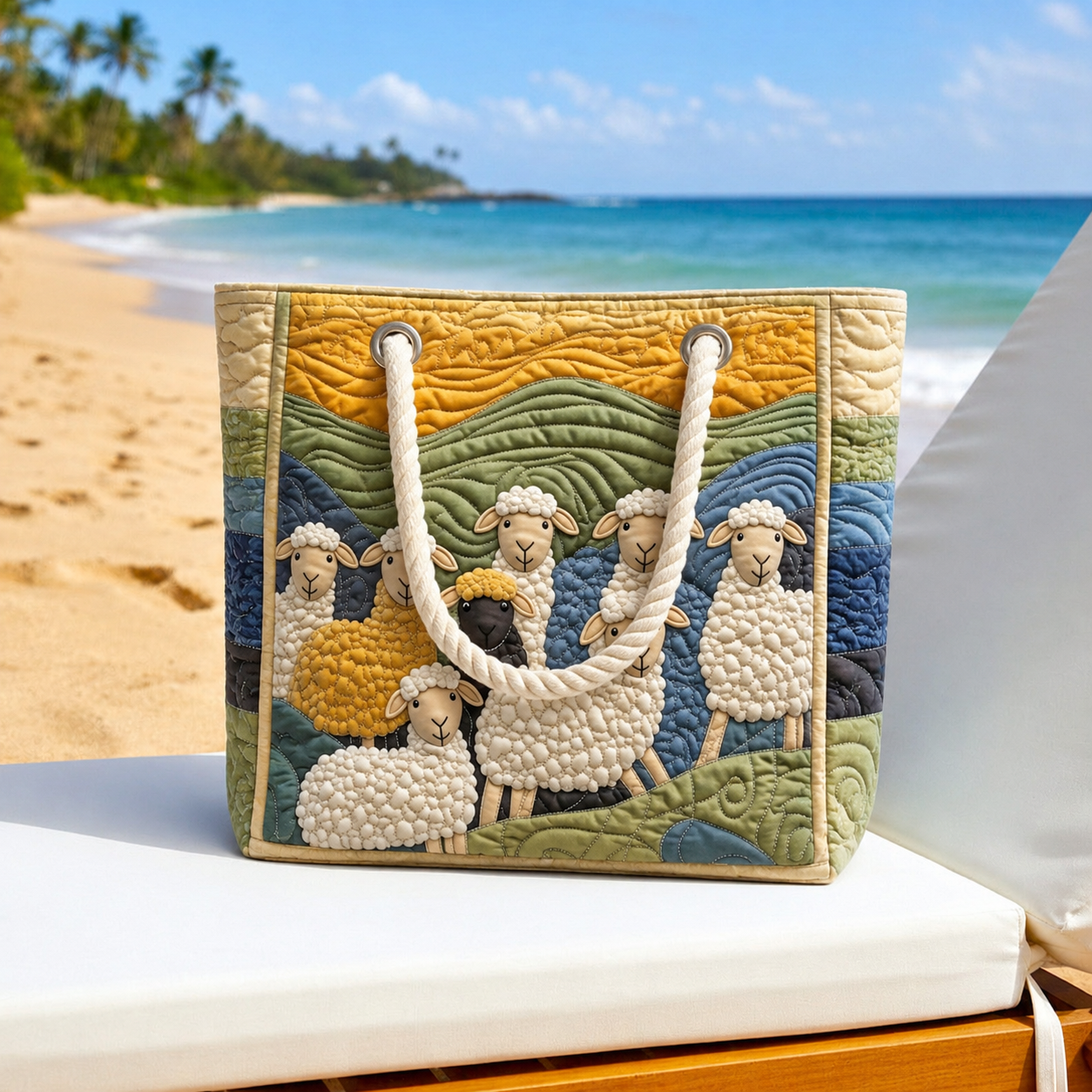 Sheep Meadow Quilted Beach Bag GFTOQA1528