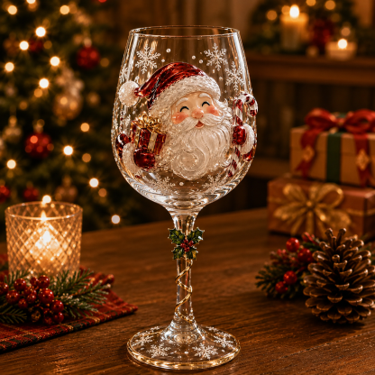 💥 Last Day 49% OFF – 🔥🎁Christmas 3D Wine Glass Collection Gift Box Set✨