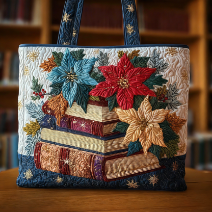 ⏰Promotion 50% OFF - Floral Bookish Quilted Tote Bag