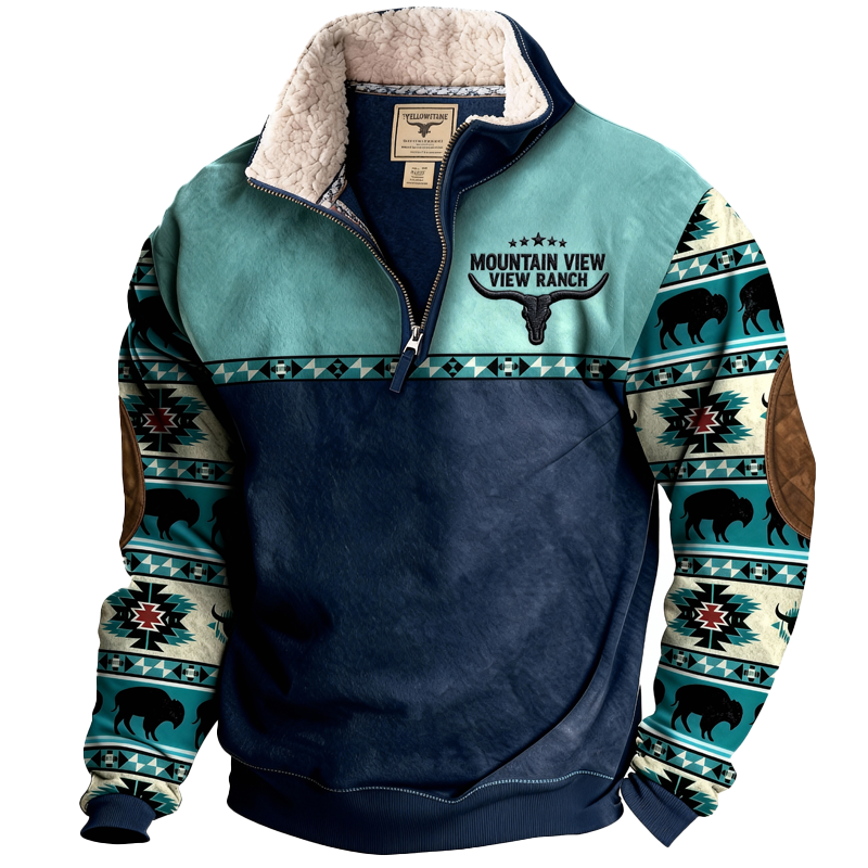 Men's Warm Comfortable Western Cowboy Vintage Sweatshirts