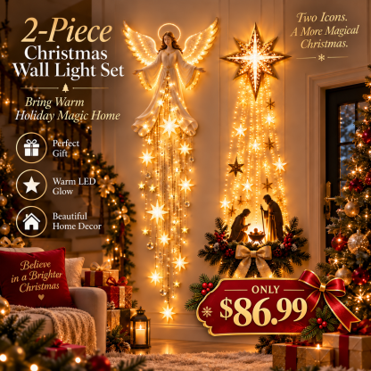 🔥Angel Blessing Starfall Wall LightTM – Heavenly Christmas Wall Decor