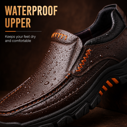 ⏰Limited Time Offer--50% OFF 🎉Men's waterproof and non-slip soft insole corrective leather shoes