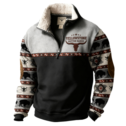 Men's Warm Comfortable Western Cowboy Vintage Sweatshirts