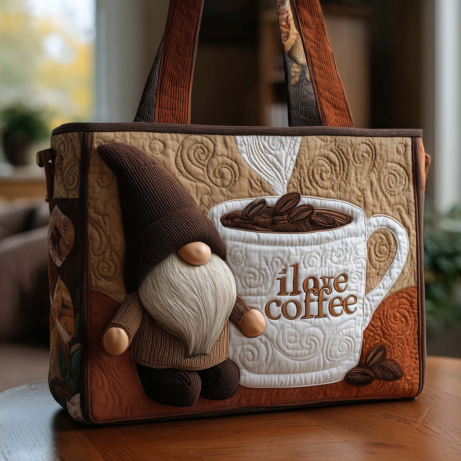 Coffee Gnome Quilted Tote Bag GFTONT1909