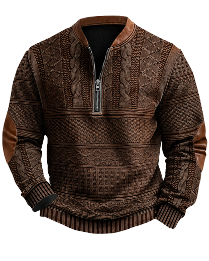 ⏰Promotion 50% OFF -Men’s Vintage Western Wool Zip Pullover