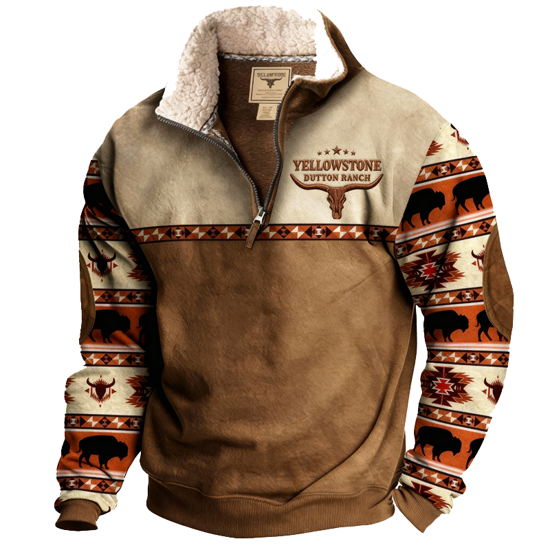 Men's Warm Comfortable Western Cowboy Vintage Sweatshirts