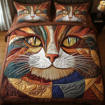 ⏰Promotion 50% OFF -Purrfectly Cat 3-Piece Quilted Bedding Set