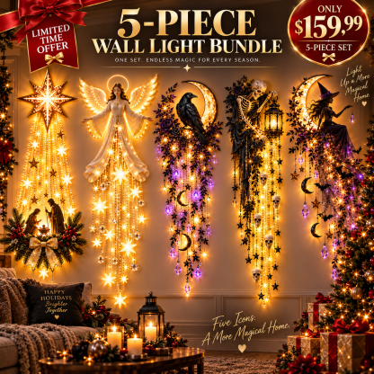 🔥Angel Blessing Starfall Wall LightTM – Heavenly Christmas Wall Decor