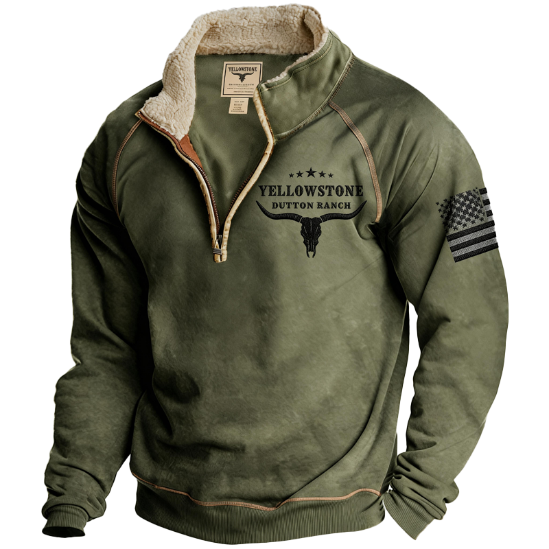Men's Warm Comfortable Western Cowboy Vintage Sweatshirts