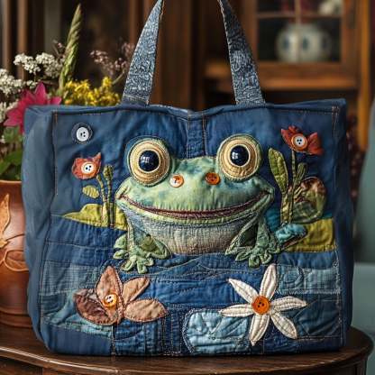 Rainy Day Frolic Quilted Tote  Bag