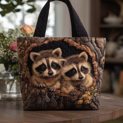 Forest Bandit Quilted Tote  Bag