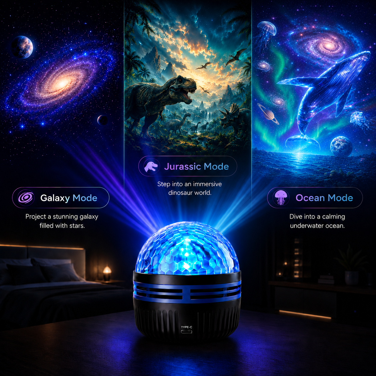 🌌5DMini Galaxy Star Projector🧸
