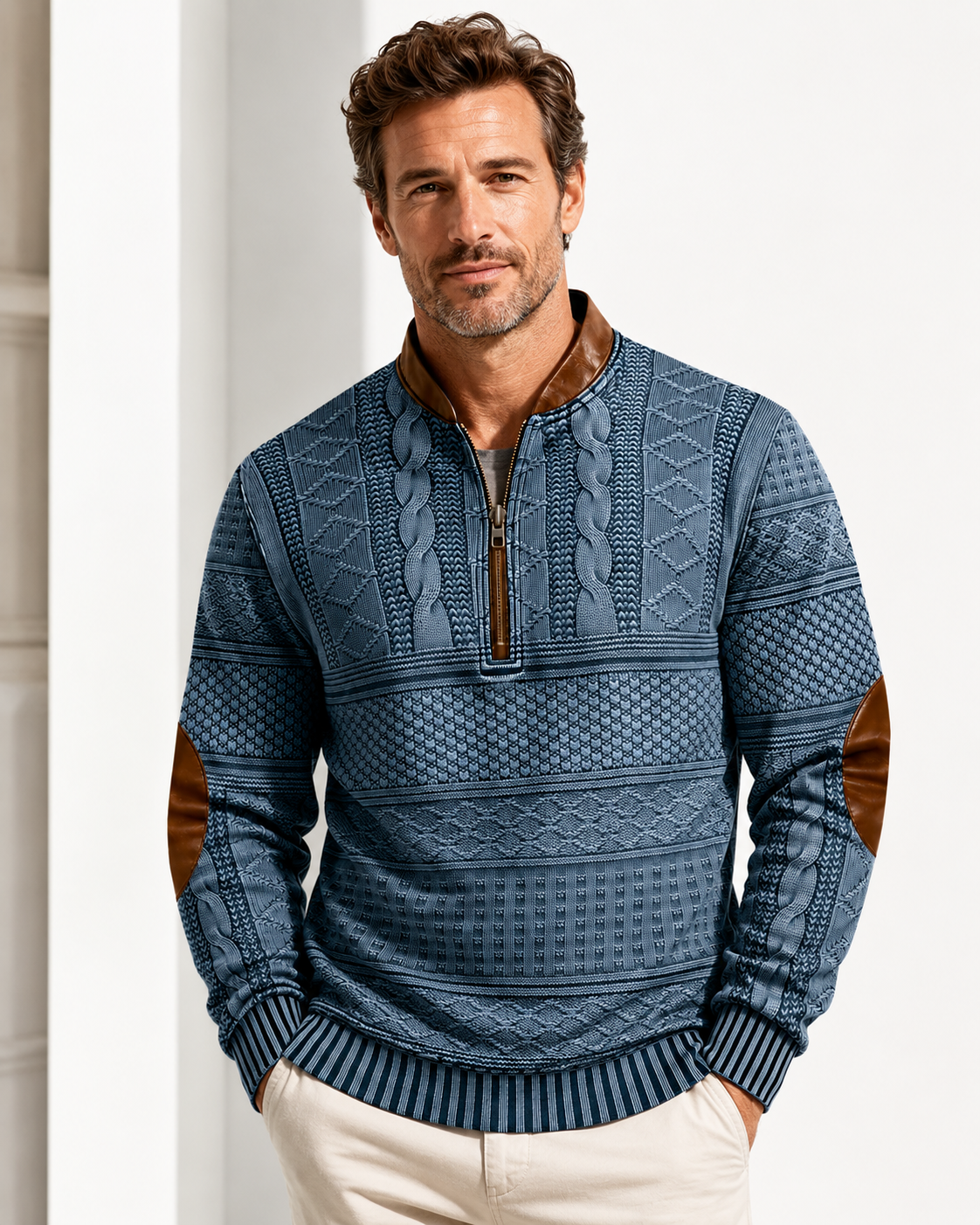 ⏰Promotion 50% OFF -Men’s Vintage Western Wool Zip Pullover