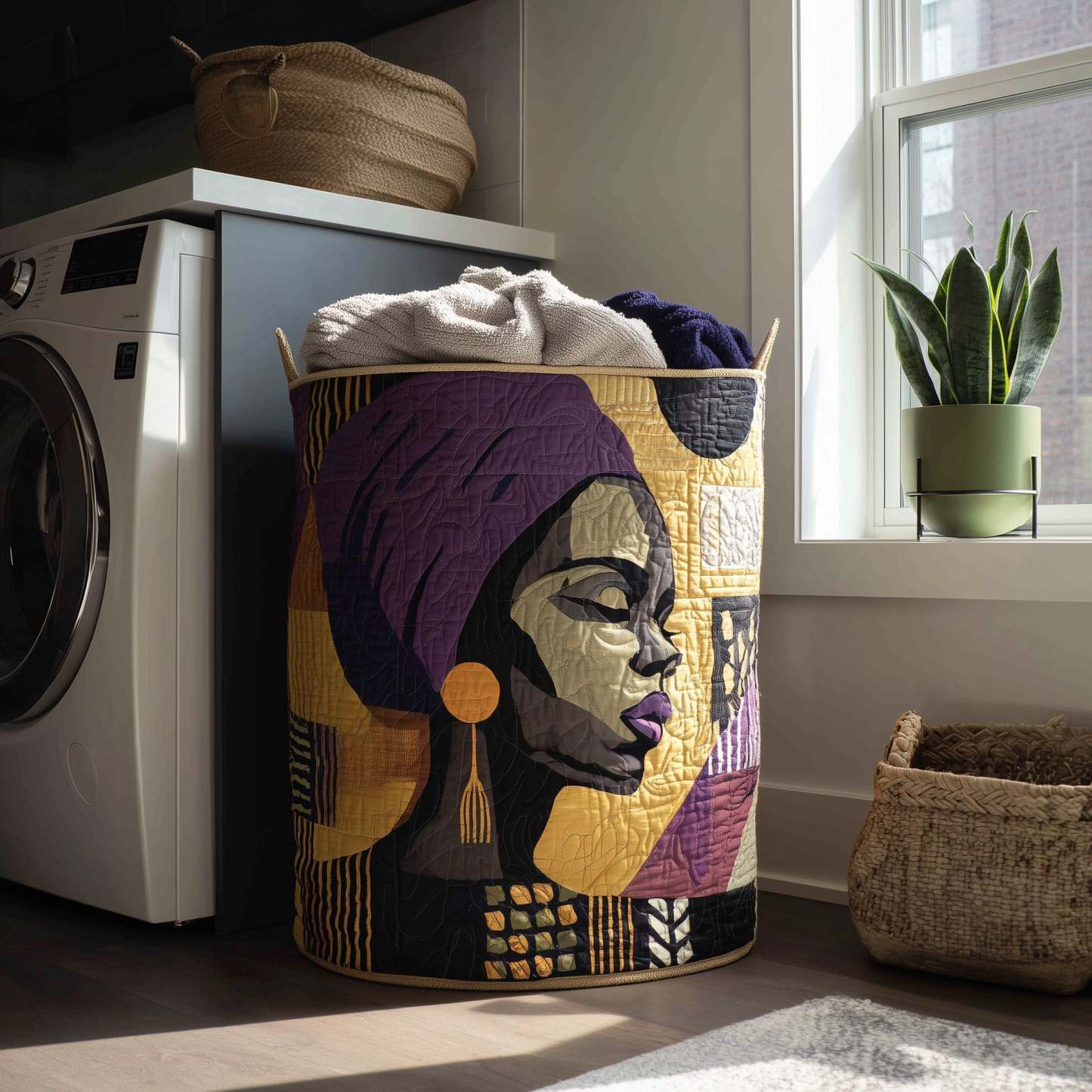 Golden Queens Quilted Laundry Basket GFTOHD11278
