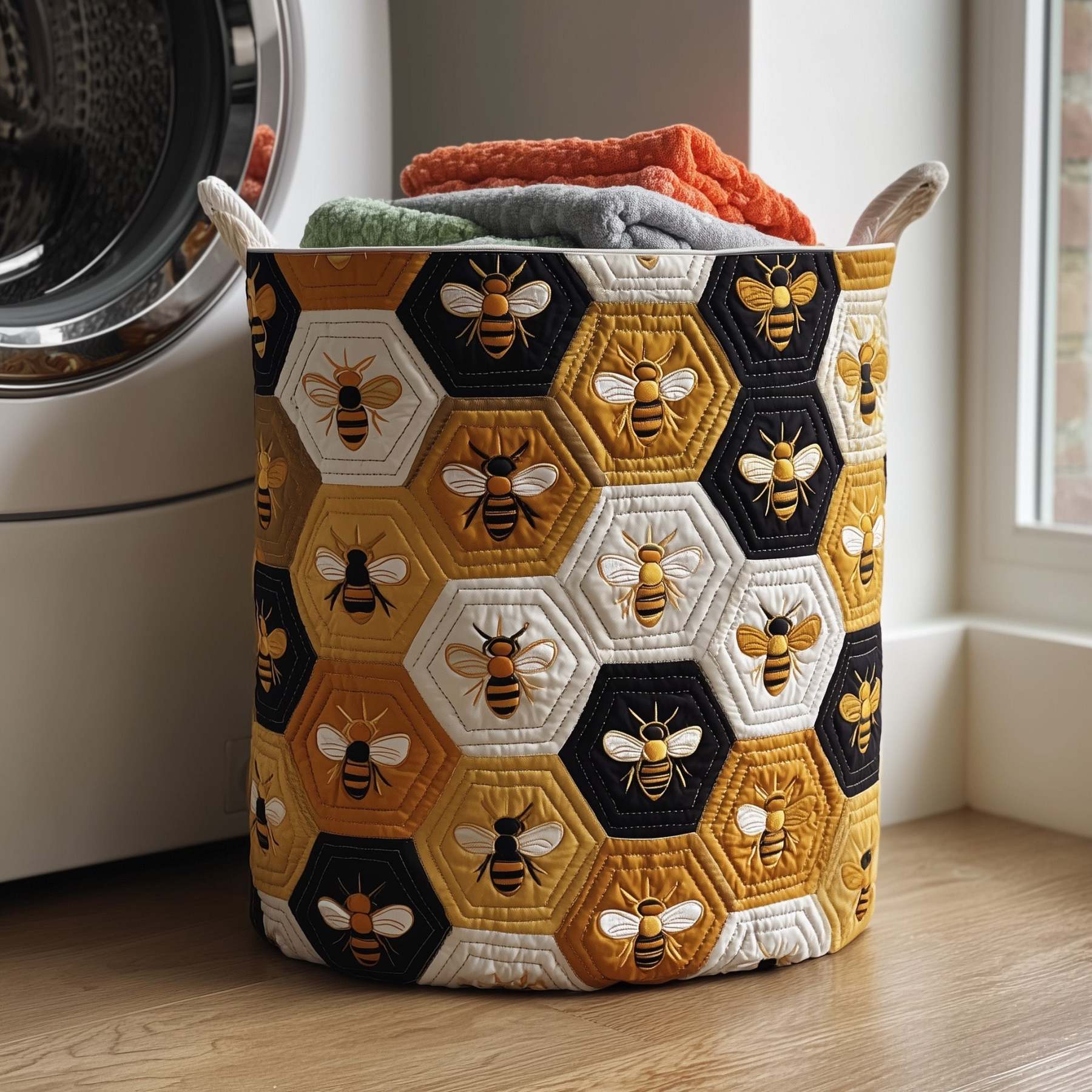 Bee Quilted Laundry Basket GFTOMA3857
