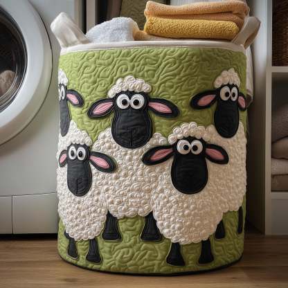 Whimsy Lambs Quilted Laundry Basket GFTONT2742