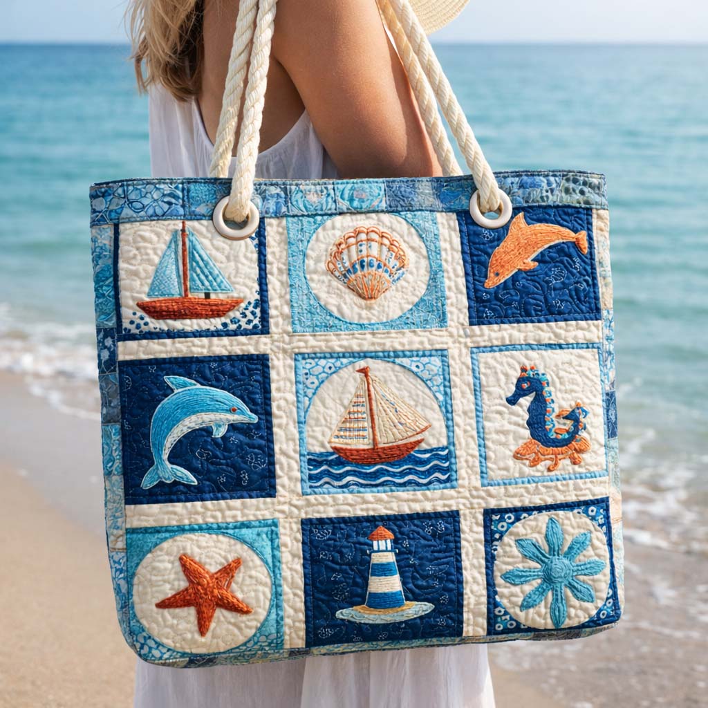 Ocean Creatures Quilted Beach Bag GFTOQM2941