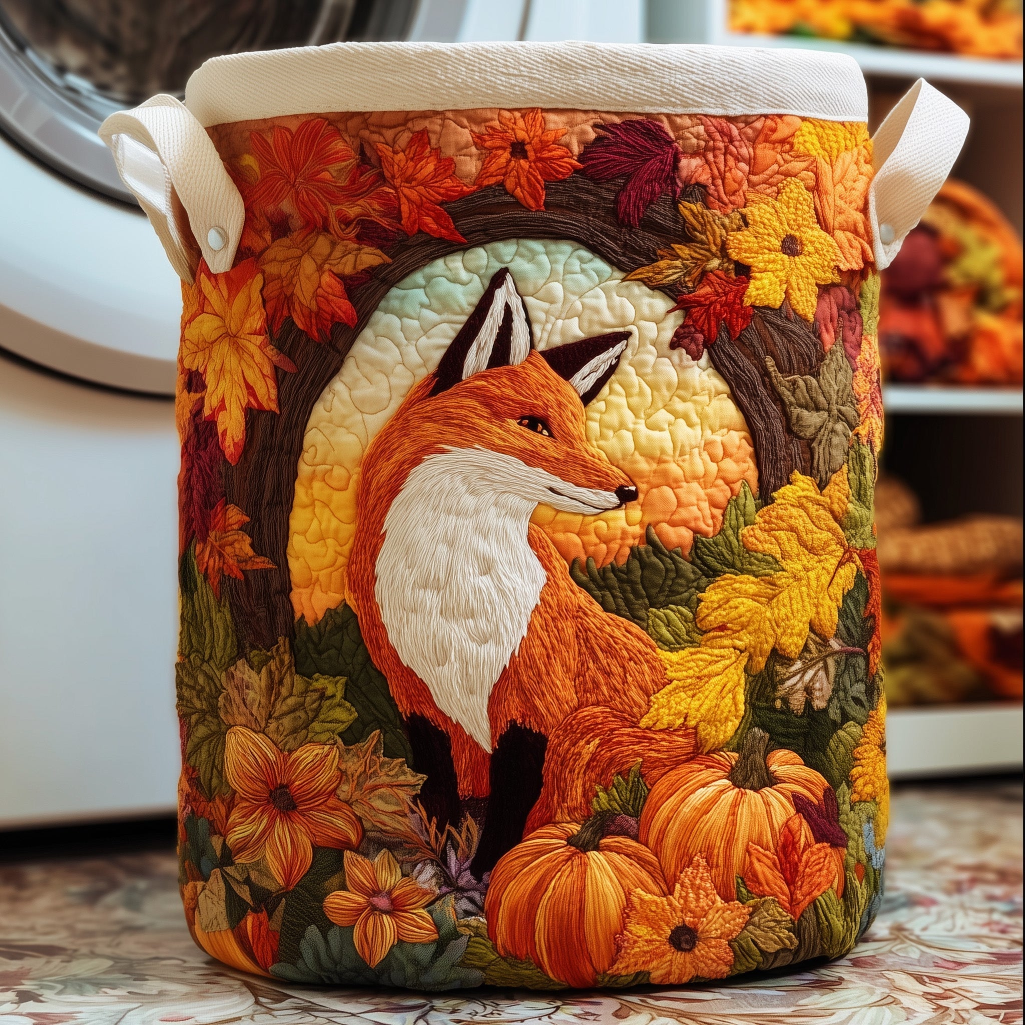 Autumn Fox Quilted Laundry Basket GFTOTG241