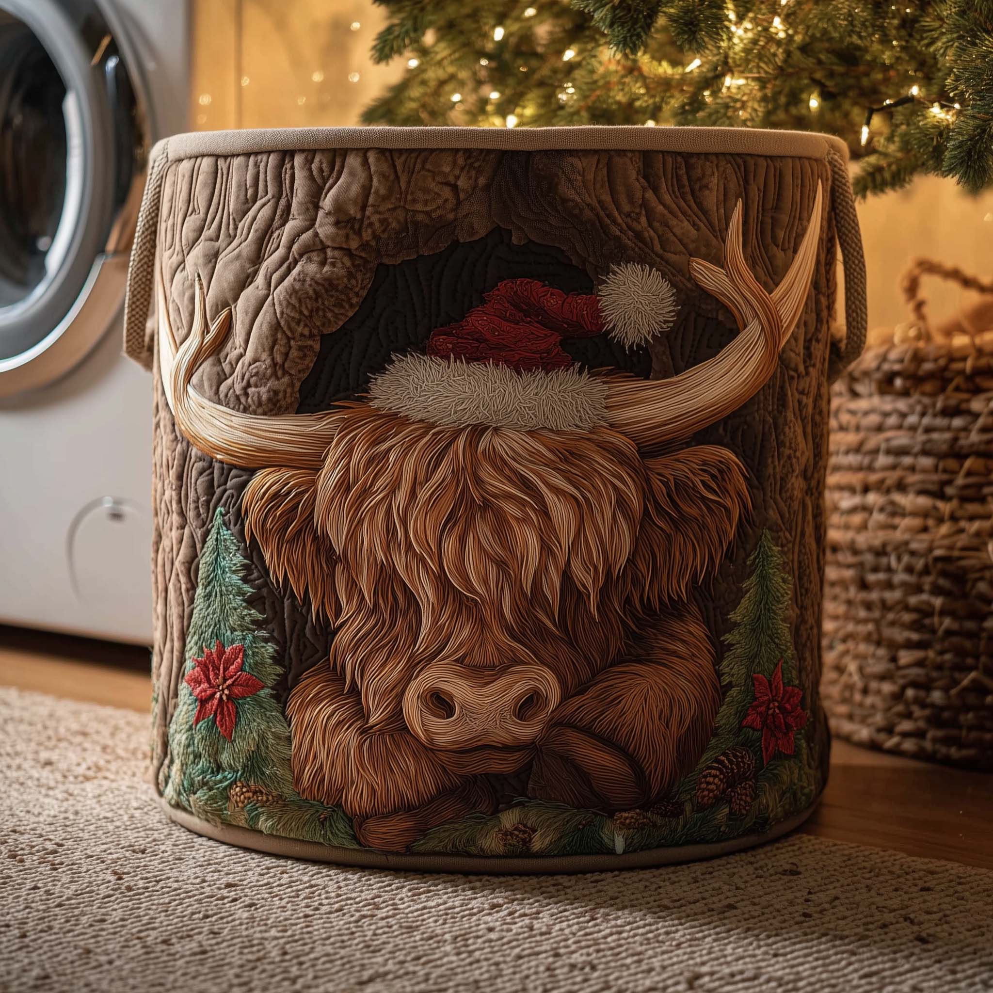 Holiday Farmstead Quilted Laundry Basket GFTOTL5239